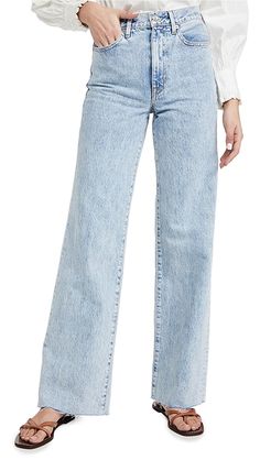 SLVRLAKE Grace High Rise Wide Leg Jeans | SHOPBOP Flare Jeans Style, High Rise Wide Leg Jeans, Indian Bridal Dress, High Rise Jeans, Premium Denim, Casual Jeans, High Jeans, Wide Leg Jeans, Jeans Style