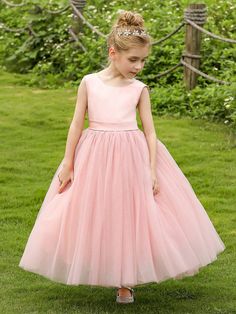 Rosa  Collar sin mangas Poliéster Liso Entallado y acampanado Embellished No-Elástico  Ropa para Niñas Pequeñas Cute Prom Dress, Prom Dress Tulle, Dress Tulle, Party Kleidung, Dress Birthday, Cute Prom Dresses, Bridesmaid Dresses Prom, Tulle Prom Dress, Wholesale Dress