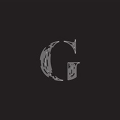 a black and white logo with the letter g