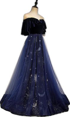 Royal Blue Tulle Evening Dress, Royal Blue Floor-length Tulle Dress, Blue Tulle Evening Maxi Dress, Evening Blue Tulle Maxi Dress, Floor-length Blue Dress For Evening Events, Blue Floor-length Evening Dress, Blue Velvet Evening Dress, Blue Evening Gowns, Marine Uniform