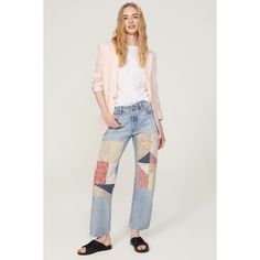 Multicolor denim (100% Cotton). Jeans. Front button closure. 30" inseam. 10.5" rise. Imported. Spring Patchwork Cotton Jeans, Casual Cropped Jeans With Patch Pockets For Spring, Spring Patchwork Straight Leg Jeans, Spring Patchwork Straight-leg Jeans, Patchwork Relaxed Fit Jeans For Spring, Spring Patchwork Relaxed Fit Jeans, Levi's Rigid Denim Jeans For Spring, Levi's Spring Rigid Denim Jeans, Spring Levi's Rigid Denim Jeans