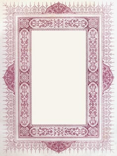 a red and white frame with an ornate design on the bottom, in front of a white background