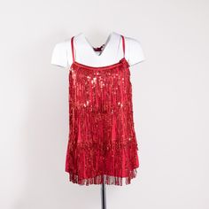 Light Up The Room With The Maner Women’s Sequin Fringe Top, A Spectacular Party Tank Top Designed To Dazzle At Any Social Gathering. Adorned With Vibrant Red Sequins And Playful Tassel Trim, This Top Is A Celebration Of Sparkle And Movement, Guaranteed To Make A Statement. Size: Xl Provides A Comfortable And Flattering Fit. Condition: Brand New With Tags, Ensuring Top-Notch Quality. Material: 95% Rayon, 5% Spandex Offers A Soft, Stretchy Feel For Optimum Comfort. Features: Sequin Fringe And Tass Red Sequined Flapper Dress For Party, Red Sequined Flapper Dress For Evening, Glamorous Party Top With Fringe, Glamorous Party Tops With Beaded Fringe, Glamorous Beaded Fringe Top For Party, Summer Party Tops With Tassels, Red Fringe Party Dress, Fitted Red Flapper Dress For Parties, Holiday Flapper Dress For Costume Party