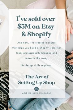 the art of setting up shop is on sale for $ 5 / m or etsy & shopify