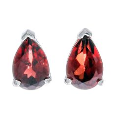 In jewelry, it is often believed that the pear cut represents a tear of joy, making this gemstone shape prominent in glamorous accessories. Drawing inspiration from refined trends, Thailand's Roongnapa presents these sterling silver drop earrings with two natural garnet jewels in a faceted style and pear shape, symbolizing perseverance and totaling one carat. Classic Teardrop Gemstone Jewelry, Classic Teardrop Jewelry With Gemstone Accents, Pear-shaped Jewelry With Gemstone Accents, Fine Jewelry Pear Teardrop Earrings For Anniversary, Sterling Silver Teardrop Earrings With Prong Setting For Formal, Fine Jewelry Teardrop Earrings As Gift, Fine Jewelry Teardrop Earrings For Gift, Formal Teardrop Gemstone Earrings, Fine Jewelry Teardrop Pendant Earrings As Gift