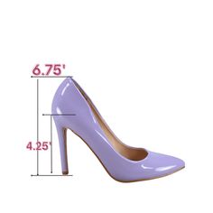 This style runs Pretty true to size Pointed Toe Stiletto Heel Slip On Heel High 4.25 Inch with 0.15 Inch Platform Size: 10.  Color: Purple.  Gender: female.  Age Group: adult. Purple Rhinestone Round Toe Heels, Casual Office Shoes, Cheap Purple Heels With 4-inch Heel, Purple Fitted Heels With 4-inch Heel, Shoes Heels Stilettos, Purple Leather Heels With 4-inch Heel, Purple 4-inch Heel Synthetic Heels, High Heel Dress Shoes, Heels Dress