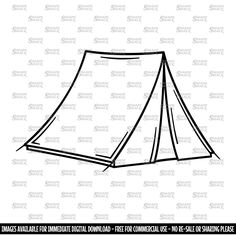 a black and white drawing of a tent with the words, make your own digital printable