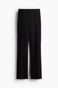 Dress pants in jersey. High waist  concealed  elasticized waistband  and straight legs with stitched creases at front. Dress Trousers, Jersey Dress, Dress Pants, Trousers Women, Black Pants, H&m, Straight Leg, Black Women, Trousers