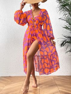 48986771554604 Swimwear 2024, Beach Cover Ups, Women Swimwear, Curvy Dress, Womens Bathing Suits, Cover Ups, Print Style, Beach Covers, Beach Party