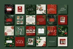 Christmas Instagram Templates Insta Highlight Covers, Image Frames, Blog Branding Kit, Christmas Marketing, Christmas Instagram, Mood Board Template, Facebook Templates, Christmas Flyer, Christmas Giveaways