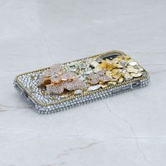 Bling Golden Butterfly Clear Gem Stones Genuine Crystals Diamond  Case For iPhone 11 Pro X XS Max XR Luxury Gold Rectangular Phone Accessories, Gold Rectangular Phone Case, Rectangular Gold Mobile Phone Bag, Crystals Decorations, Crystal Falls, Golden Butterfly, Golden Girl, Crystal Decor, Gem Stones