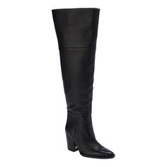 Vince Camuto Paulie Over the Knee Leather Boot This over-the-knee boot is simply chic and adds an elevated finish to any outfit with its slouchy details and quality details. This over the knee boot with a 21.5 in shaft height sits atop a 3 in heel with a western inspired snip toe with extended leather welt. The boot has a 1/4 inside zip for easy entry and padded footbed for all day comfort. Chic Boots With Stacked Heel For Work, Modern Over-the-knee Boots For Fall, Winter Knee-high Boots With High Shaft For Workwear, Chic Tall Leather Mid-calf Boots, Chic Leather Mid-calf Boots, Chic Over-the-knee Heeled Boots For Formal Occasions, Chic Boots With Stacked Heel And Wide Calf, Chic Wide Calf Knee-high Boots For Fall, Chic Platform Boots With Stacked Heel For Work