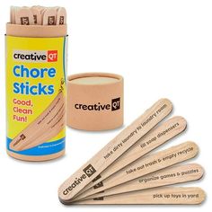 wooden crayon sticks and eraser with packaging