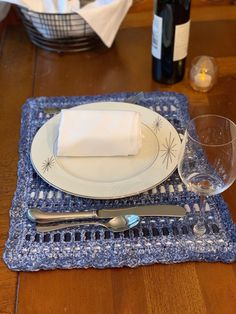 the place setting is ready to be served