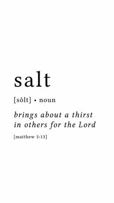 the words salt are written in black and white