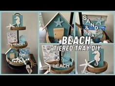 the beach themed tray diy is made from wood