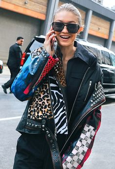 11 Embellished Leather Jackets To Buy Now Hadid Style, Estilo Punk, Sarah Jessica Parker, Mode Inspo, Gigi Hadid, Looks Style, Headdress