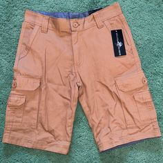 Beverly Hills Polo Club Brand Size 10 Nwt! High-waisted Khaki Cargo Shorts With Pockets, Military Khaki Shorts With Pockets, Beverly Hills Polo Club, Polo Club, Kids Bottoms, Cargo Shorts, Beverly Hills, Size 10