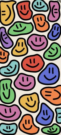 an image of colorful smiley faces on a white background