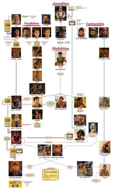 a family tree is shown with many different pictures and words on the bottom half of it