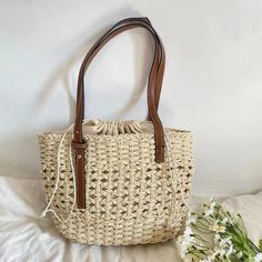 IN STOCK FAST SHIPPING FROM LOS ANGELES Back and better than ever, our woven straw market tote is perfect for carrying everything from your farmer's market bounty to a beach towel and a book. Note: Due to the natural variations in straw, color can vary slightly.Size approximately 28cm wide x 21cm tall or 11in x 8in. Designer Style ID: 8364 Country Style Straw Woven Tote Bag, Vintage Vibes, Summer Bag, Everyday Shoulder Bag, Beach Bag Eco-friendly Woven Beige Straw Bag, Beige Straw Beach Bag For Daily Use, Beige Summer Straw Bag For Daily Use, Summer Beige Straw Bag For Daily Use, Straw Bucket Bag For Market, Beige Woven Straw Bag For Travel, Natural Straw Bag With Double Handle For Market, Rectangular Straw Bag With Braided Handles For Market, Rectangular Straw Bucket Bag For Market