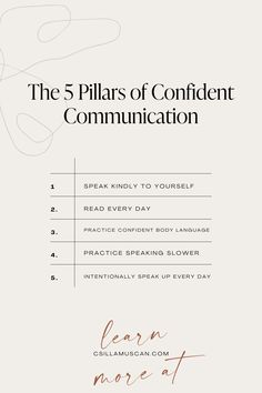 the 5 pillars of confident communication