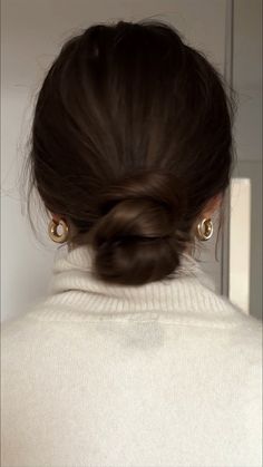 French Twist Asian Hair, Low Bun With Fringe, Low Back Hairstyles, Hair Styles For Office Work, 3 Buns Hairstyle, Low Bun Aesthetic, Bun Hairstyles Low, Cute Hair Accessories Aesthetic, Classy Bun Hairstyles