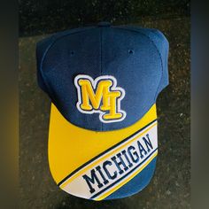 Up For Sale Is One Michigan Wolverines Baseball Cap. One Size Fits All Velcro Adjusting New With Tags. Yellow Adjustable Sporty Hat, Sporty Adjustable Yellow Hat, Sporty Yellow Adjustable Hat, Yellow Sports Hat With Curved Brim, Yellow Snapback Sports Hat, Yellow Snapback Hat For Sports Events, Adjustable Yellow Sports Hat, Yellow Cap For Sports Events, Sporty Adjustable Yellow Baseball Cap