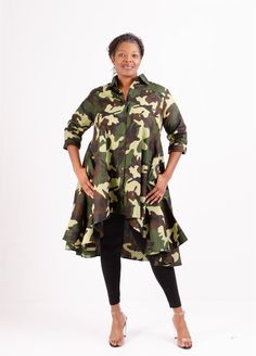 Camouflage High Low Tunic Diva Den, Camo Top, Boutique Trends, High Low Tunic, March 21, Green Camo