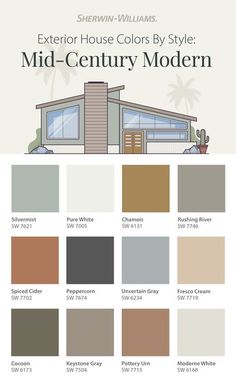 the exterior house colors by style mid century modern