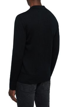 Slubbed merino wool brings superior softness to a handsome long-sleeve polo with the versatility to work across your entire casual wardrobe. Style Name:Allsaints Mode Long Sleeve Wool Polo. Style Number: 5901116. Long Sleeve Polo, All Saints, Casual Wardrobe, Large Black, Merino Wool, To Work, Men Sweater, Turtle Neck, Dry Clean