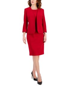 in stock Dress With Jacket Outfit, Stretch Crepe, Tall Women, Red Fire, Princess Seam, Classy Dress, Blazers For Women, Jacket Outfits, Classic Looks