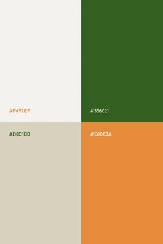 Green and orange color palette with beige and white. Brand colors Orange Green Palette Color, Emerald Green Orange Color Palette, Green Orange White Wedding, Green And Orange Pallet Color, Burnt Orange Olive Green Color Schemes, Green Orange White Color Palette, Green And Off White Color Palette, Color Palette For Orange, Green Orange Tan Color Palette