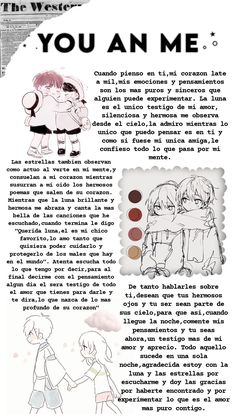 an article in spanish describing how to use the color scheme for anime character pictures and text