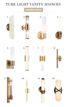 the different types of lights that are used for wall sconces and light fixtures