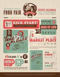 an old style restaurant menu design with retro styled typograms and other items