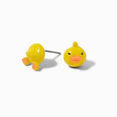 The duck is in the details on these adorkable stud earrings. The sassy yellow earrings have a duck head on one stud and a duck bottom on the other. Finish: Silver-toneClosure: Post backMaterial: Metal - Claire's Sassy Duck Stud Earrings Piercing Kit, Yellow Earrings, Demi Fine Jewelry, Future Fashion, Metal Style, Seasonal Fashion, Pretty Jewellery, Diamond Studs, Jewelry Earrings Studs