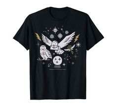 PRICES MAY VARY. Officially Licensed Harry Potter Apparel 20WBHH00142A-001 Lightweight, Classic fit, Double-needle sleeve and bottom hem Harry Potter Apparel, Winter Owl, Winter T Shirts, Owl T Shirt, Harry Potter Outfits, Harry Potter Christmas, Christmas Winter, Owls, Branded T Shirts