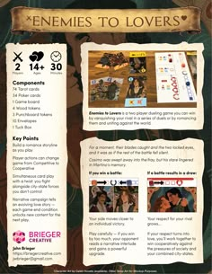 the back cover of an advertisement for games to lovers, featuring images of people and text