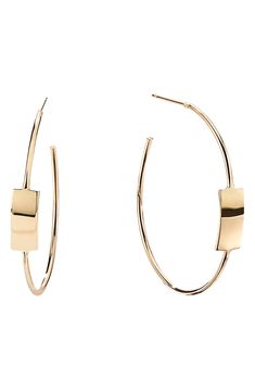 Flat mariner links in 14-karat gold trace delicate hoop earrings to put a modern touch on a classic. 1 1/4" hoop diameter 14k gold Imported Modern Oval 14k Gold Hoop Earrings, Modern 14k Gold Oval Hoop Earrings, Modern Gold-tone Huggie Earrings, Modern Small Hoop Earrings, Modern Gold-tone Pierced Hoop Earrings, Modern Single 14k Gold Hoop Earring, Modern Yellow Gold Hoop Jewelry, Modern Rose Gold Huggie Earrings, Modern Rose Gold Tarnish Resistant Hoop Earrings