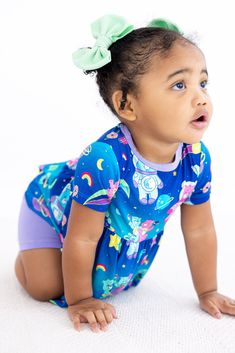 Crafted from luxurious bamboo viscose and spandex fabric, this birdie set is designed to be comfortable and lightweight, keeping your little one cool and confident all day long. Its playful design adds a fun twist to any wardrobe. It’s the perfect blend of comfort, style, and durability! MATERIAL/FEATURES: -95% viscose from bamboo, 5% spandex -Made from bamboo viscose not treated with any harsh chemicals -set of top and shorts -great for sensitive skin -tagless for added comfort **Colors may var Summer Playwear Tops With Elastic Waistband, Playful Fitted Loungewear Sets, Playful Fitted Onesie For Bedtime, Playful Short Sleeve Onesie, Playful Fitted Onesie For Loungewear, Casual Fitted Bubble Romper For Loungewear, Playful Stretch Sleepwear, Cotton Tops With Elastic Waistband For Playwear, Playful Fitted Sets For Sleepovers