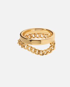 A textured finish on this curb chain stackable ring brings out its minimalistic subversive-basic design, giving it hardware yet classic silhouette. Celebrate the modern yet unexpected, wrapped up in modern, wearable artistry.

Band Width: 7mm
Band Thickness: 1.8mm
Material: 18k Gold Plated On Brass Modern Chain Ring For Formal Occasions, Minimalist Adjustable Chain Ring, Minimalist Chain Rings, Modern Adjustable Chain Ring, Modern Open Chain Ring For Everyday, Minimalist Chain Link Rings, Modern Stackable Chain Ring For Everyday Wear, Modern Stackable Chain Ring For Everyday, Curb Stone