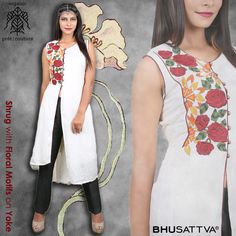 Organic shrugs are wonderfully hand-embroidered at Bhusattva to create an awesome impression..  #Bhusattva #BhusattvaOrganic #WhiteShrug #OrganicShrugs #Emroidered #ReflectOrganic #RevealYourself #iWearBhusattva #BelieveWhatYouWear #TrustNature #ArtInspired #MysticalNature #CloseToNature #OrganicIdeology #OrganicCollection #NaturalDyes #EcoFashion #OrganicFashion #SustainableFashion #GoOrganic #WearOrganic #DesignerLabel #DesignerWear #EcoFriendly #Handmade #MadeInIndia White Shrug, Organic Fashion, Clothing Manufacturer, Women's Wear, Eco Fashion, Designer Wear, Western Wear, Suits You, Under Construction