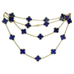 Van Cleef and Arpels Diamond and Lapis Lazuli Alhambra Necklace For Sale at 1stDibs | vca lapis and diamond necklace, van cleef lapis and diamond necklace, van cleef lapis lazuli alhambra bracelet Van Cleef Necklace, Navy Blue Jewelry, Alhambra Necklace, Navy Jewelry, Rare Vans, Van Cleef And Arpels Jewelry, Van Cleef & Arpels, Blue Vans, Van Cleef And Arpels