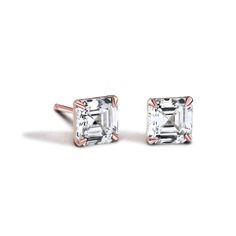 Asscher Diamond Studs Earring Dainty Elegant Rose Gold Asscher Diamond, Luxury Jewelry Brands, Asscher Cut Diamond, Asscher Cut, Diamond Settings, Fine Jewelry Designers, Diamond Stud, Rose Gold Diamonds, Quality Diamonds