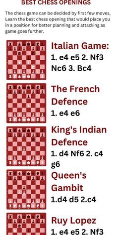 the best chess openings info sheet ever