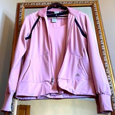 Nwot Never Worn Pink Zipup Jacket Has Two Open Front Pockets See Pics For Collar Accent Details On Jacket See Pics For Tee Accent Details Pet Free Smoke Free Home Pink Long Sleeve Outdoor Activewear, Adidas Fitted Long Sleeve Activewear, Pink Adidas Sports Outerwear, Adidas Long Sleeve Track Jacket In Athleisure Style, Adidas Long Sleeve Track Jacket Athleisure, Adidas Long Sleeve Track Jacket For Athleisure, Adidas Long Sleeve Athleisure Track Jacket, Pink Long Sleeve Functional Track Jacket, Adidas Moisture-wicking Outerwear For Fall