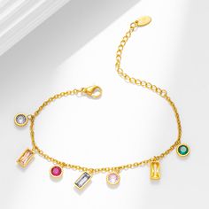 Add a touch of whimsy to your wrist! Our multi-colored zirconia gems dance with light, offering a vibrant play of colors. Every move of your hand becomes a mesmerizing spectacle, capturing the beauty of a rainbow. Top-quality titanium steel Real 18k Gold Plated Durable, Idea for Everyday Wear Good for layer or wear itself Size:15cm+5cm Rainbow Cubic Zirconia Bracelets For Gift, Rainbow Cubic Zirconia Bracelets As Gift, Rainbow Cubic Zirconia Bracelet For Gift, Rainbow Cubic Zirconia Bracelet As Gift, Multicolor Cubic Zirconia Crystal Bracelet, Multicolor Crystal Jewelry With Jubilee Bracelet, Multi-stone Cubic Zirconia Bracelets As Gift, Rainbow Cubic Zirconia Jewelry With Sparkling Stones, Multicolor Cubic Zirconia Multi-stone Bracelets