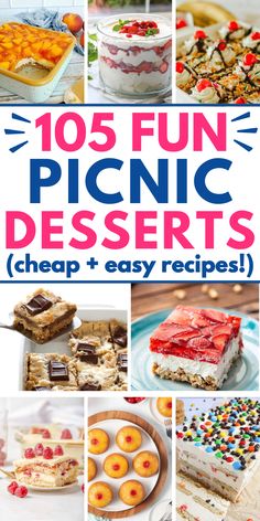 desserts for outdoor picnic Picnic Desserts For A Crowd, Desserts Picnic, Picnic Dessert Ideas, Packable Meals, Cookout Dessert, Dessert Ideas For A Crowd, Summer Picnic Desserts, Summer Bbq Desserts, Picnic Meals