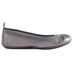 Yosi Samra Samra Flat Pewter Womens Flats-Shoes 6 New Silver Slip-on Flats With Removable Insole, Silver Leather Pointed Toe Ballet Flats, Silver Leather Ballet Flats For Spring, Silver Slip-on Flats For Spring, Silver Leather Flats For Spring, Silver Leather Slip-on Ballet Flats, Silver Flats With Round Toe For Spring, Silver Leather Almond Toe Flats, Silver Slip-on Closed Toe Flats